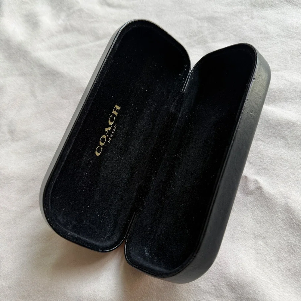 Coach New York Black Hard Clamshell Sunglasses Eyeglasses Case Logo